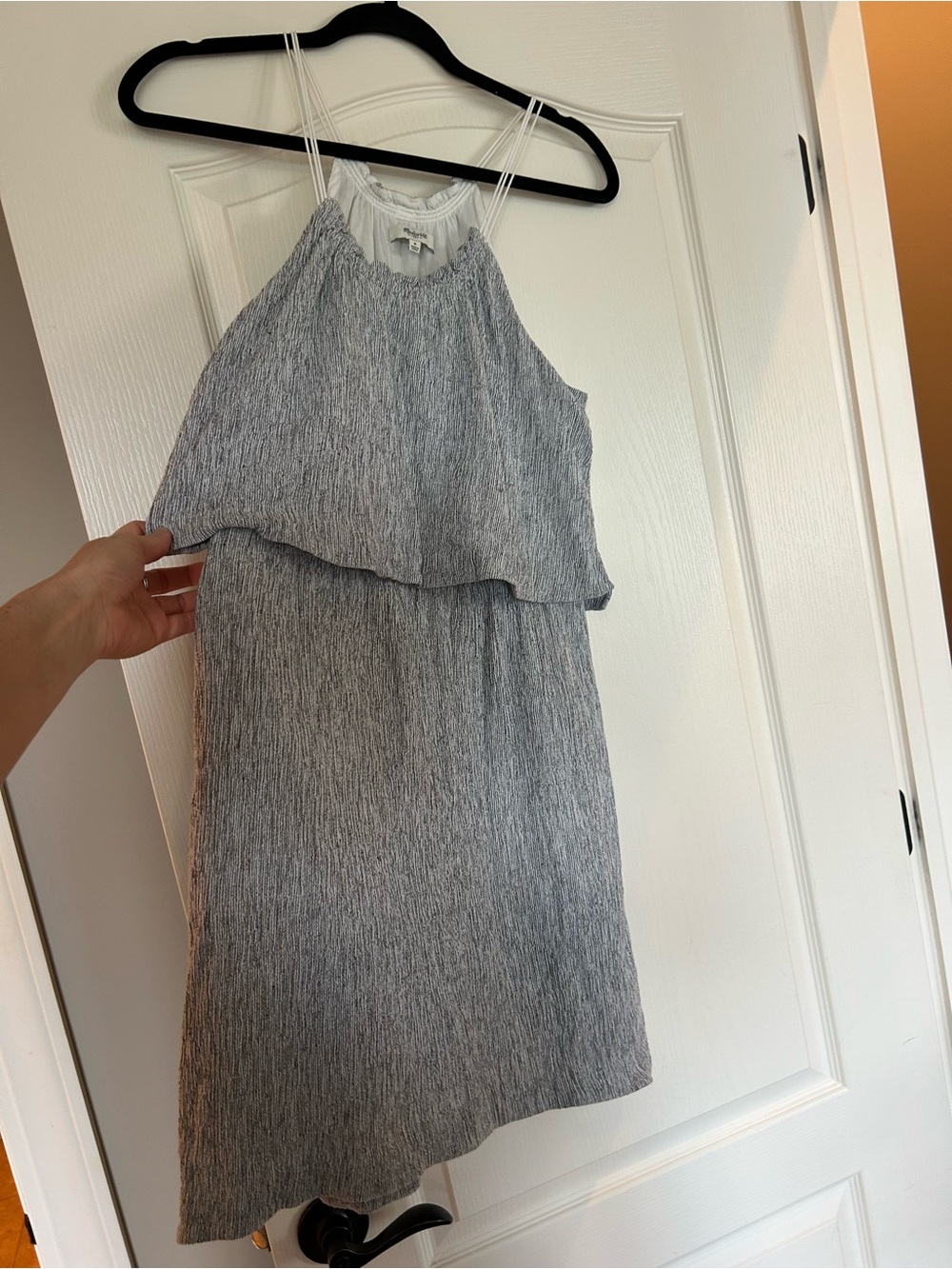 Madewell Lightweight Grey/Blue Halter Layered Dress